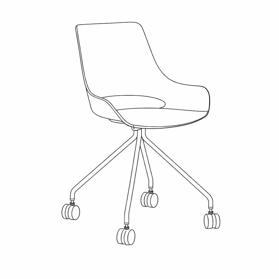 Silla multipropósito Icons Piramidal con ruedas